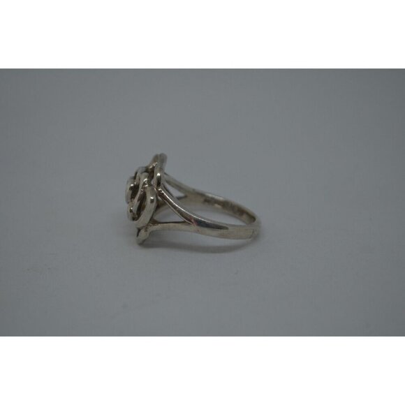 Sterling Silver Pendant & Ring Set Rose Outline w Heart Center NF Thailand 925 - Picture 6 of 11